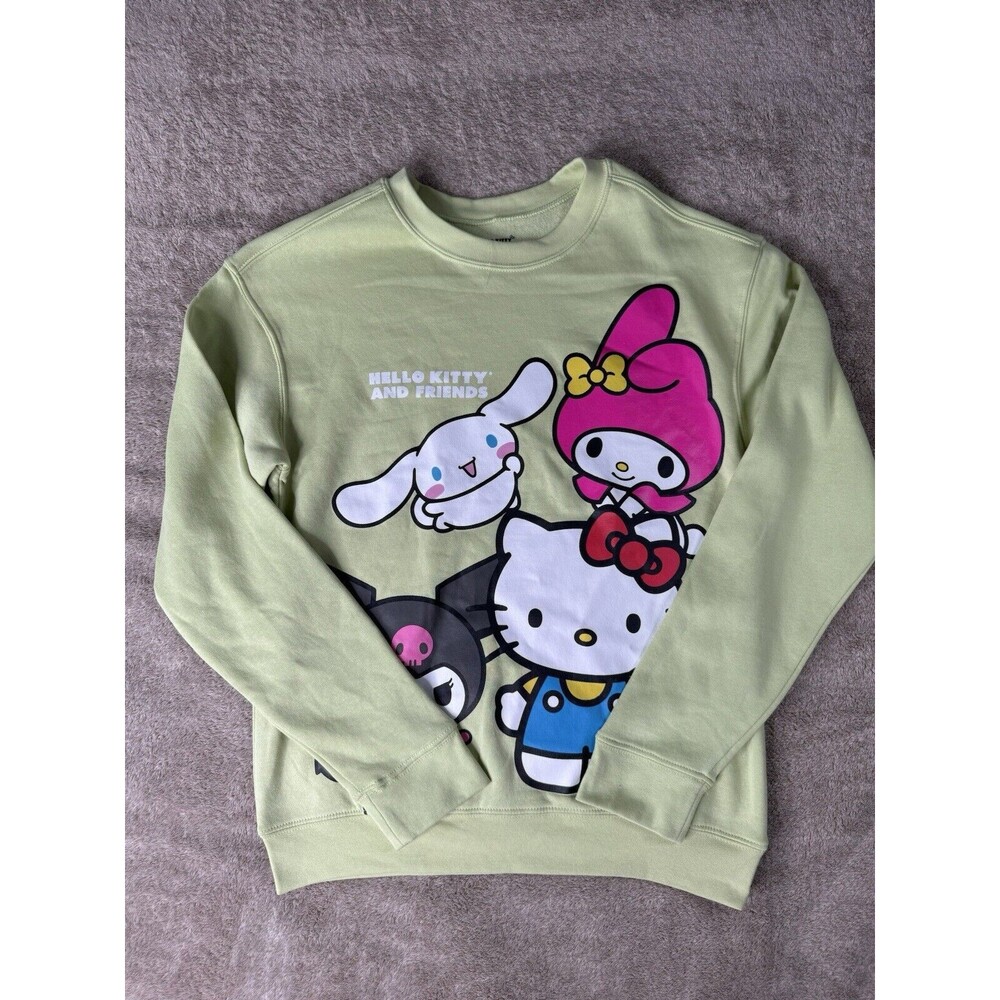 Hello Kitty and Friends By Sanrio,Sweatshirt Fleece,green,Sz Small